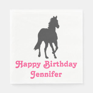 Pferd Happy Birthday Reittiere Niedliches Pony Par Serviette