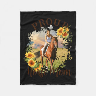 Pferd Haustier Foto Text Sonnenblume Akzent T-Shir Fleecedecke