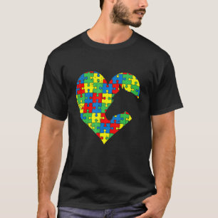 Pferd Herz Puzzleteil Autismus-Bewusstsein Jungen T-Shirt