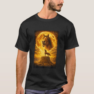 Pferd heult zum Mond Vintage Lustiges Pferd Grap T-Shirt