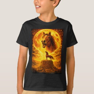 Pferd heult zum Mond Vintage lustiges Pferd T-Shirt