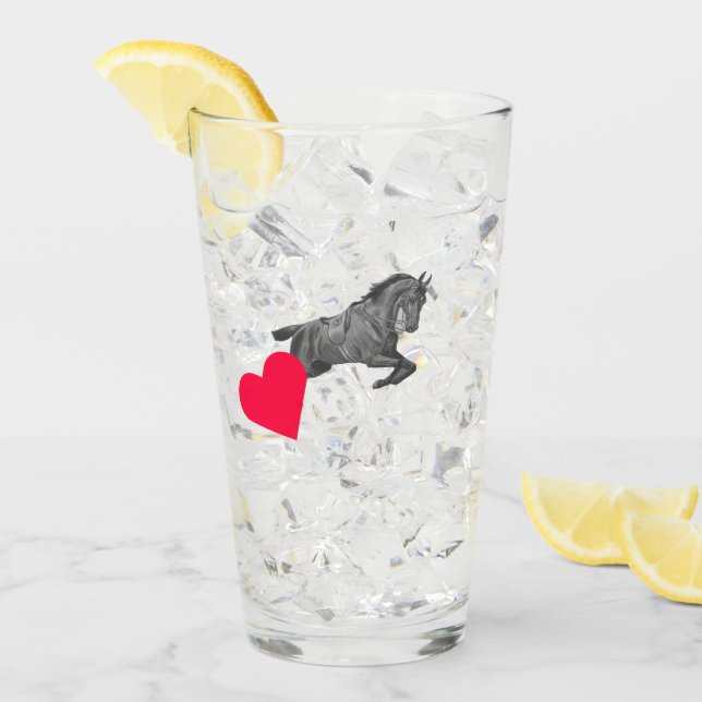 Pferd – Horse neon-pink Glas (Vorderseite Ice)