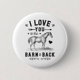 Pferd ich Liebe Sie zum Stall und zurück Mädchen H Button