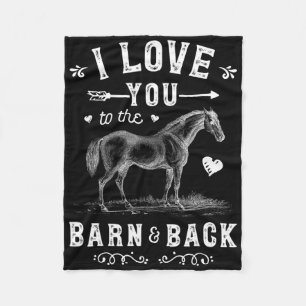 Pferd ich Liebe Sie zum Stall und zurück Mädchen H Fleecedecke