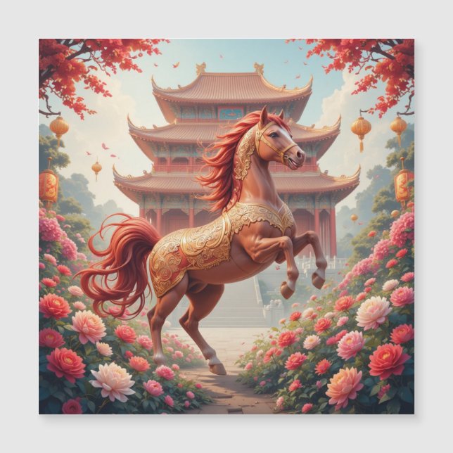 Pferd im chinesischen Jahr  Magnetkarte (Vorderseite)