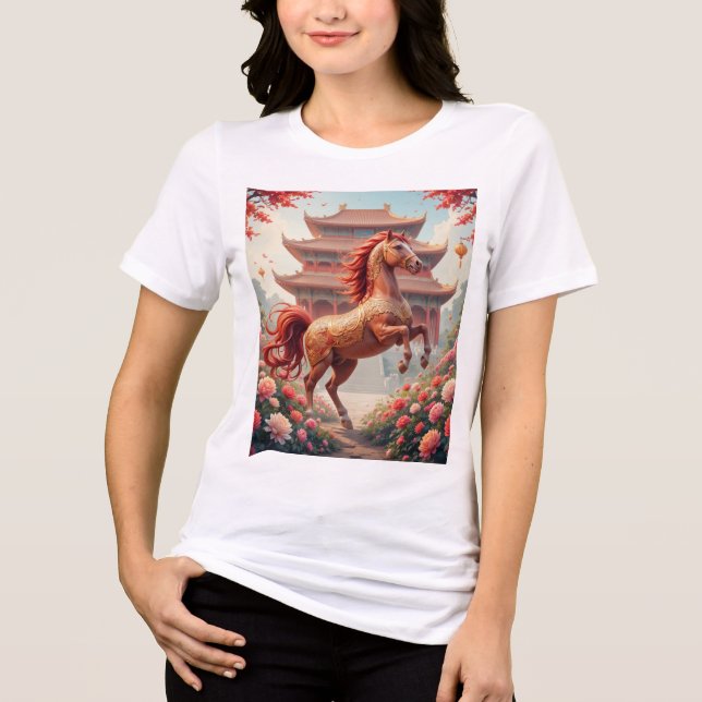 Pferd im chinesischen Jahr  Tri-Blend Shirt (Vorderseite)