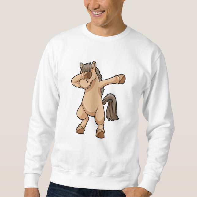 Pferd im Hip Hop Dance Dab Sweatshirt (Vorderseite)