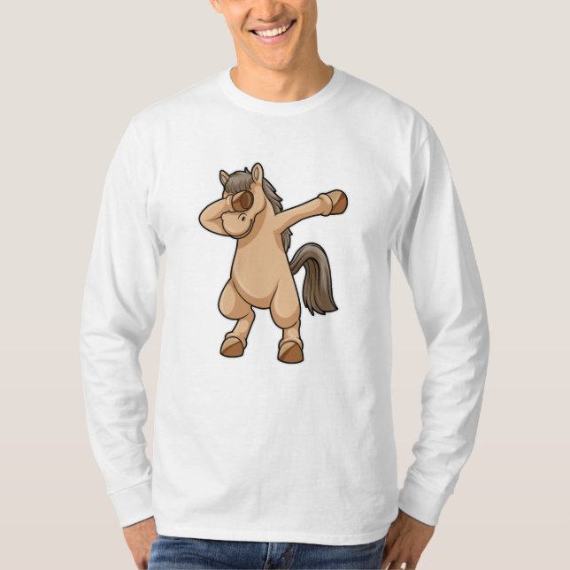 Pferd im Hip Hop Dance Dab T-Shirt (Vorderseite)