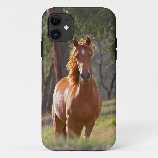 Pferd im Holz Case-Mate iPhone Hülle (Rückseite)