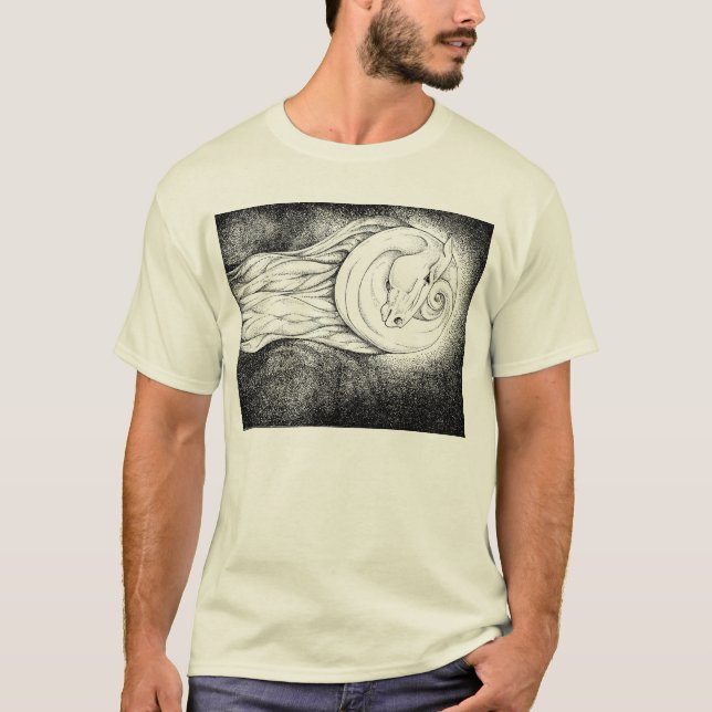 Pferd im Mond T-Shirt (Vorderseite)