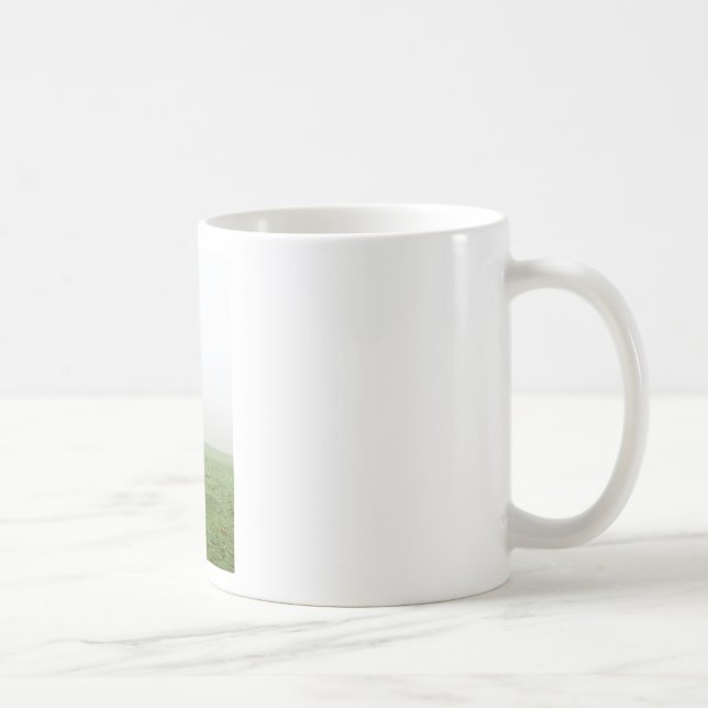 Pferd im Nebel auf einer Wiese Tasse (Rechts)