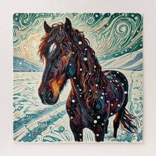 Pferd im Snow 600 Piece Puzzle
