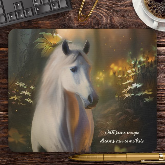 Pferd im verzauberten Wald Mousepad (Von Creator hochgeladen)