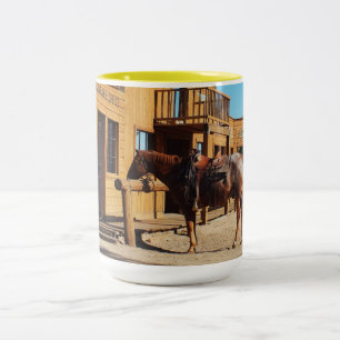 Pferd im wilden Westen, USA Zweifarbige Tasse