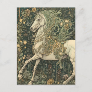 Pferd in Blumen Postkarte