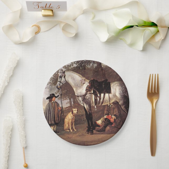 Pferd in einer Landschaft Aelbert Cuyp Pappteller (Hochzeit)