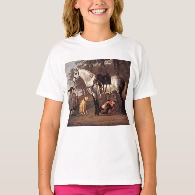 Pferd in einer Landschaft Aelbert Cuyp T-Shirt (Vorderseite)