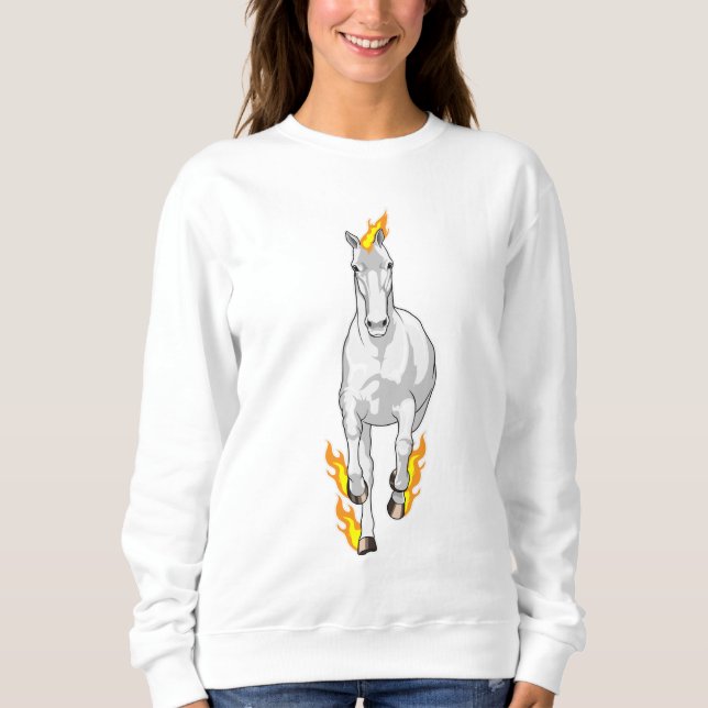 Pferd in Flammen Sweatshirt (Vorderseite)