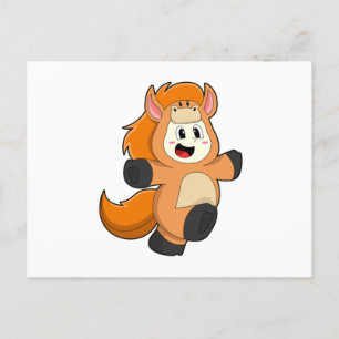 Pferd in Kostüm Postkarte