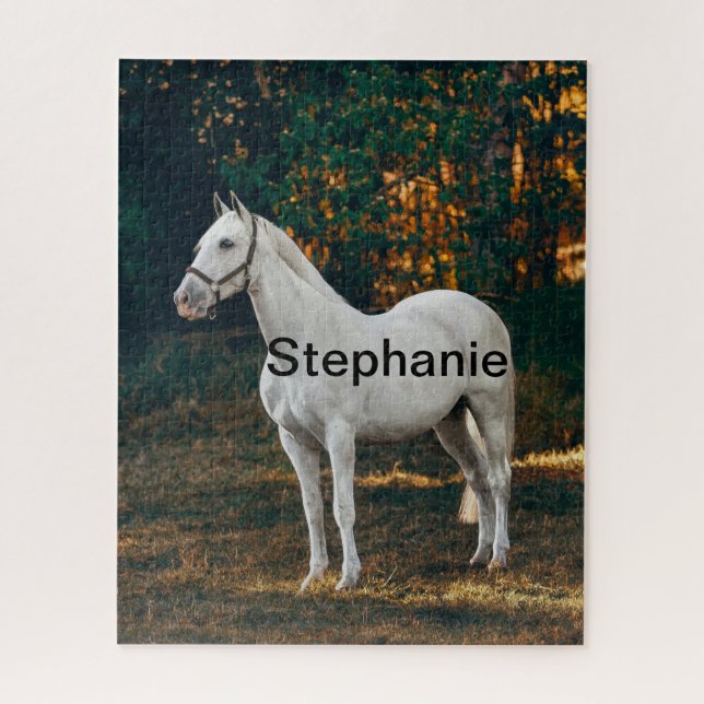 Pferd in Paddock und Pferdefreund, tierische Liebe Puzzle (Vertikal)