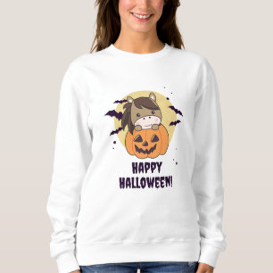 Pferd in Pumpkin Sweet Horses Happy Halloween Sweatshirt