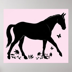 Pferd in Silhouette Poster