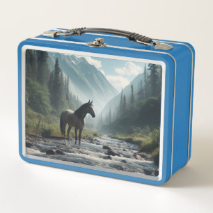 Pferd in Stream Metal Lunchbox