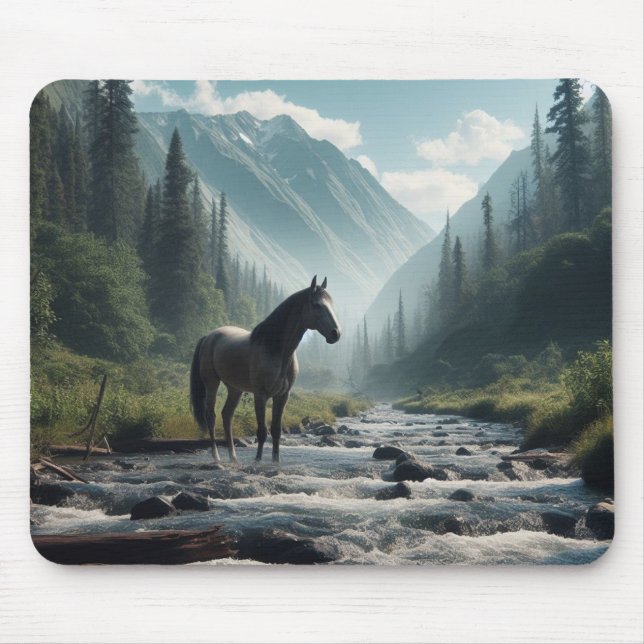 Pferd in Stream Mousepad (Vorne)