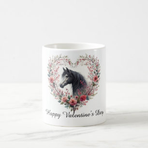 Pferd in Wildblumenherz – Valentinstag-Tasse Kaffeetasse