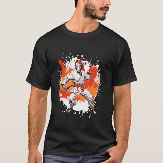 Pferd Karate Tierkämpfer Judo T-Shirt (Vorderseite)