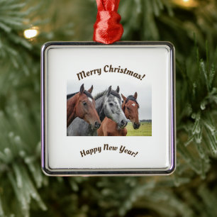 Pferd Keramik-Ornament Pferdeliebhaber Weihnachten Ornament Aus Metall