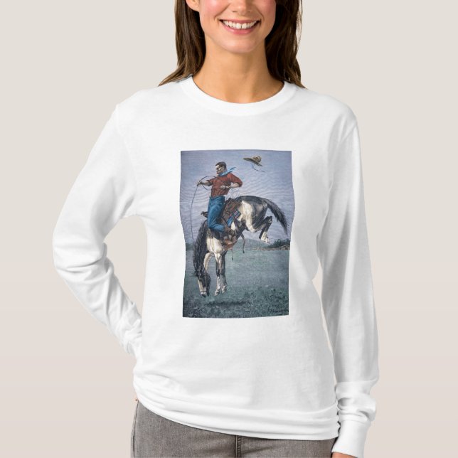 Pferd-Kerl (farbiger Stich) T-Shirt (Vorderseite)