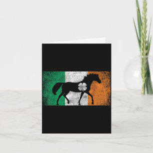 Pferd - Kleeblatt St. Patrick's Day irische Flagge Karte