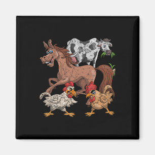 Pferd Kuh Huhn Kinder Bauernhof Geschenk Lustiger  Magnet