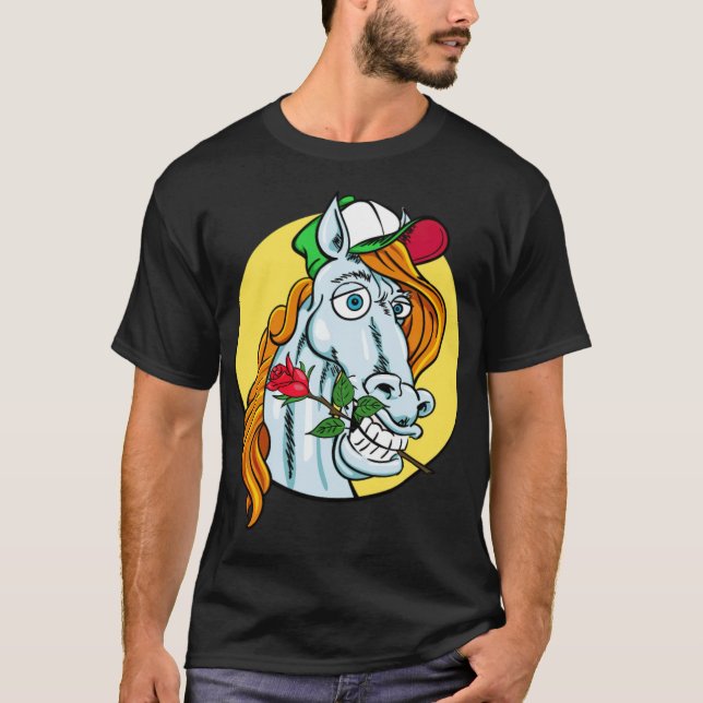 Pferd künstlerisch cool T-Shirt (Vorderseite)