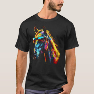 Pferd Kunstwerk Bunte Sonnenbrille - Tier Pferd T-Shirt