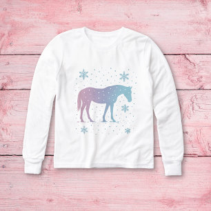 Pferd Langarm-Shirt Mädchen – Winter Pferd