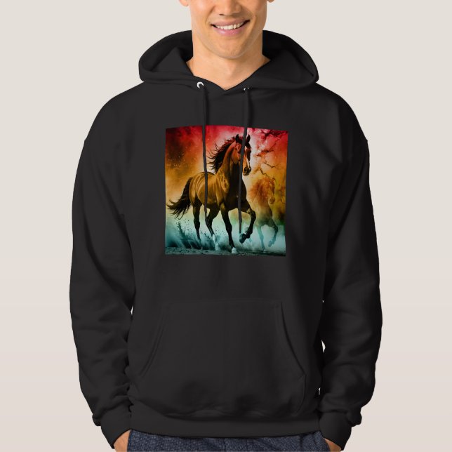 Pferd läuft  hoodie (Vorderseite)