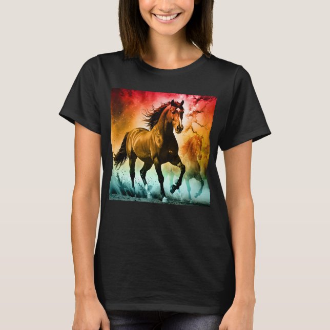 Pferd läuft  T-Shirt (Vorderseite)