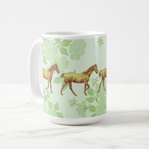 Pferd läuft um eine Tasse herum Vintage-Stil Tasse