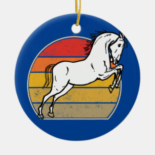 PFERD Liebhaber Lustiger Bauer Retro Vintage Wald Keramik Ornament