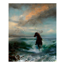 Pferd locker im Meer Impressionismus