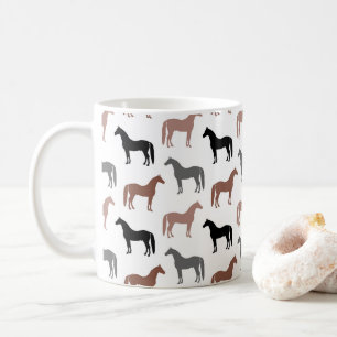 Pferd Lover Black Brown and Gray Stallions Kaffeetasse