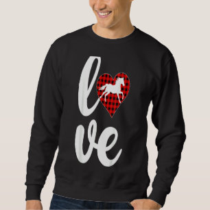 Pferd Lover Funny Buffalo Karierte Liebe Ristorant Sweatshirt