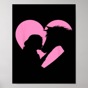 Pferd Lover - Girl Kissing Pferde Pferdefleisch Poster