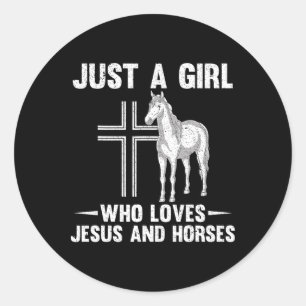 Pferd Lover Jesus Devotee Reittiere Frauen H Runder Aufkleber