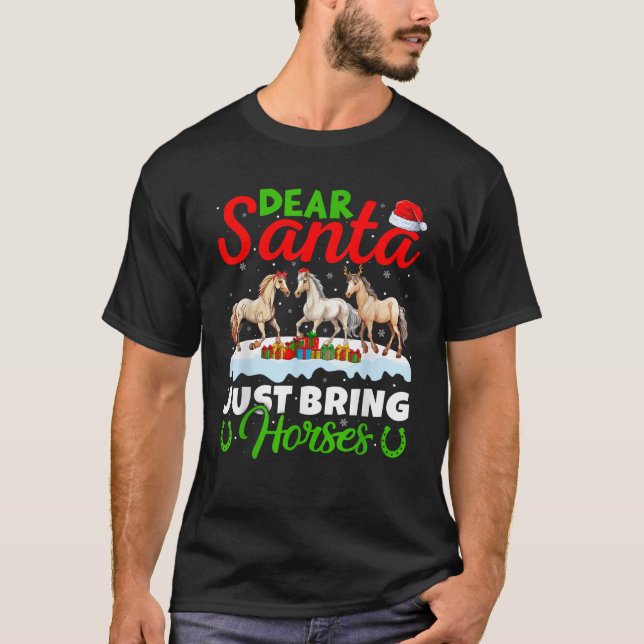 Pferd Lover Lieber Weihnachten bringen Pferde Weih T-Shirt (Vorderseite)