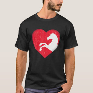 Pferd Lover Niedlich Retro Neuheit Silhouette Vint T-Shirt