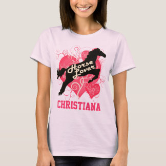 Pferd Lover Personalisiert Christiana T-Shirt