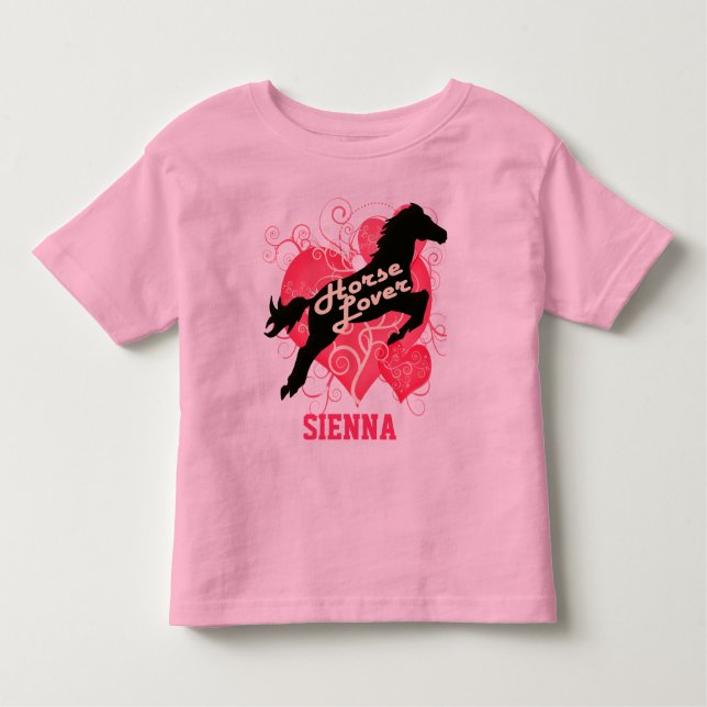 Pferd Lover Personalisiert Sienna Gewohntes Shirt (Vorderseite)